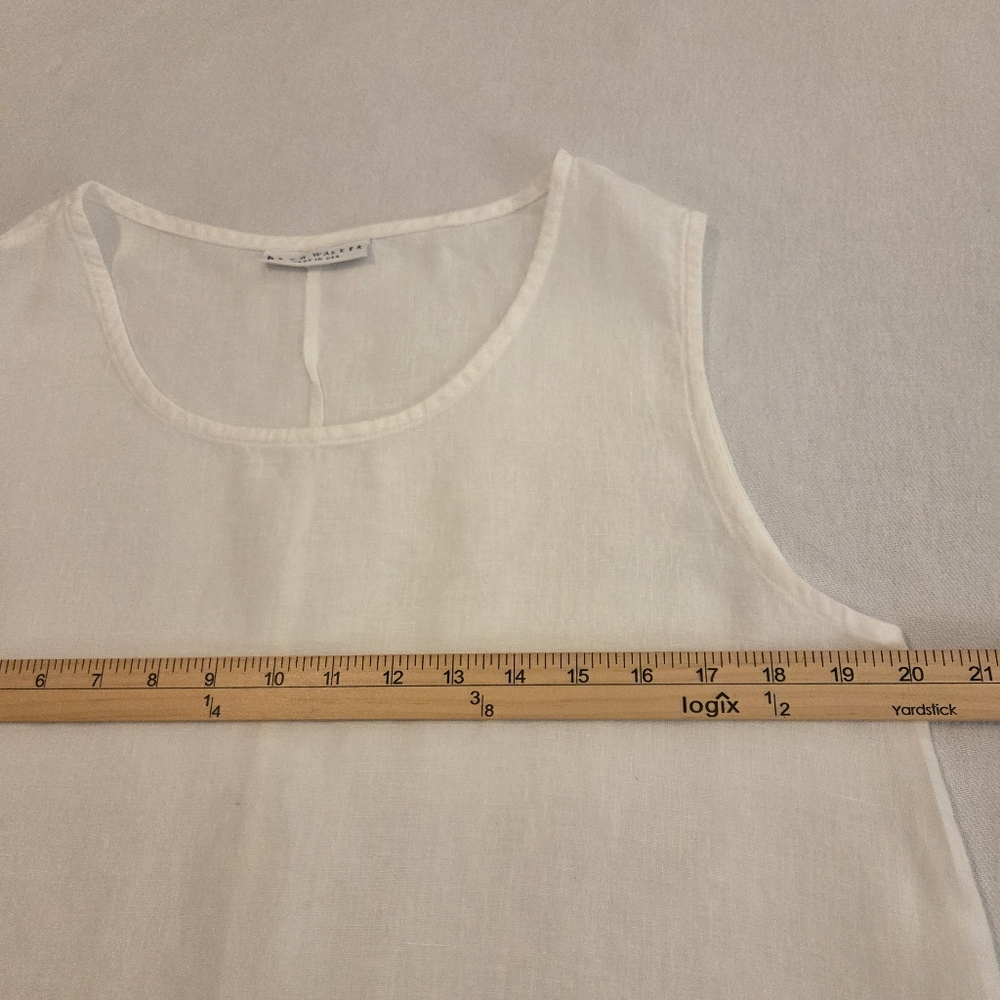 BRYN WALKER 2โ Piece Set White Linen Tunic White Linen Pants Lagenlook Women's L - Picture 8 of 15